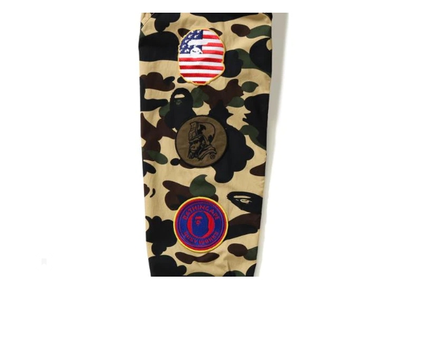 Рубашка BAPE 1st Camo Multicolor Patch Military Shirt Shirt Yellow