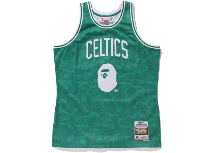 Баскетбольная джерси BAPE x Mitchell & Ness Celtics ABC Swingman Green