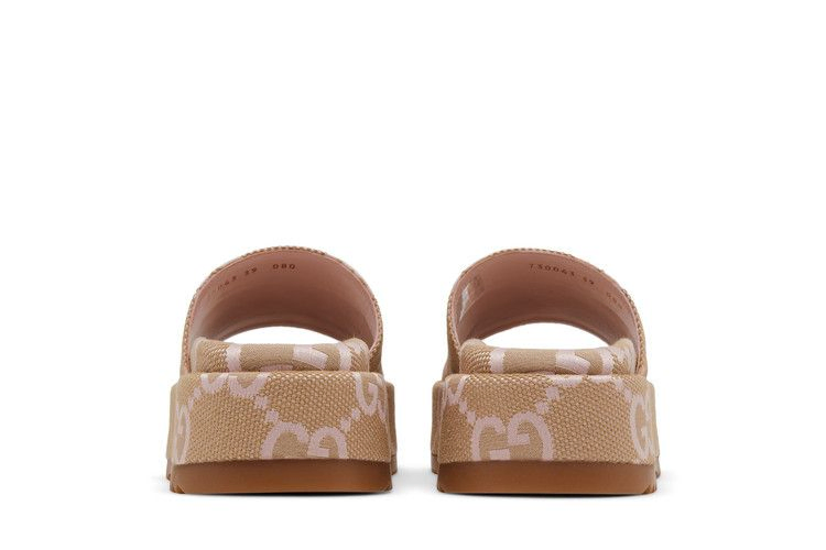 Сандалии Gucci Wmns Platform Slide Sandal 'Jumbo GG - Beige Light Pink'