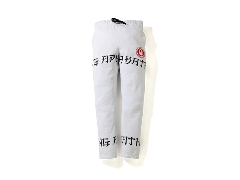 Спортивные штаны BAPE A Bathing Ape Lettered Slim Sweatpants White