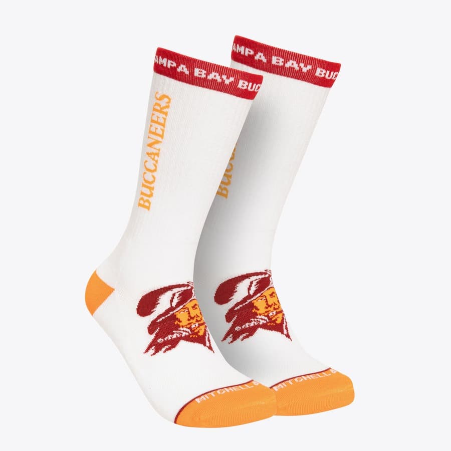 Спортивные носки Mitchell & Ness White Tampa Bay Buccaneers Kick Off Crew Socks