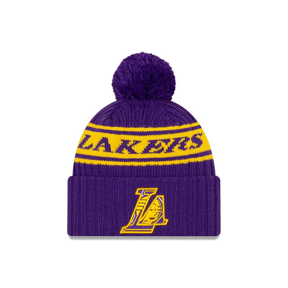 Шапка New Era Los Angeles Lakers 2021 Draft Edition Pom Knit NBA Beanie