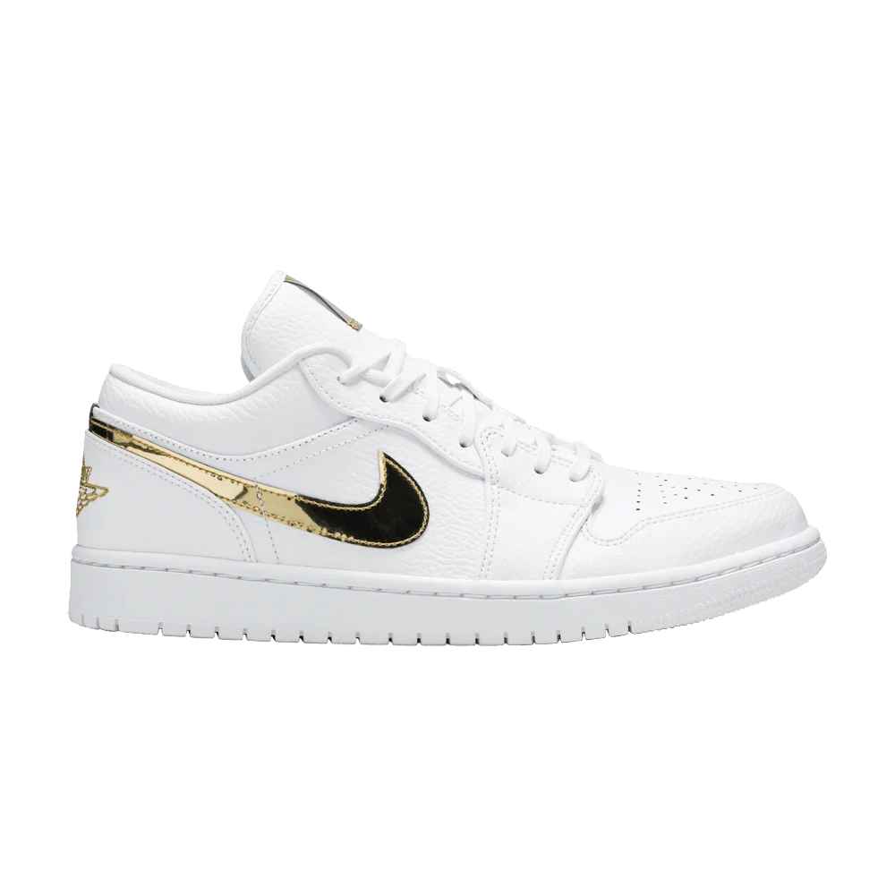 Кроссовки Wmns Air Jordan 1 Retro Low 'White Metallic Gold'