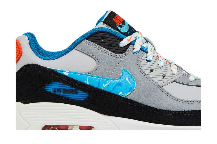 Кроссовки Nike Air Max 90 Leather GS 'Grey Fog Multi Swoosh'