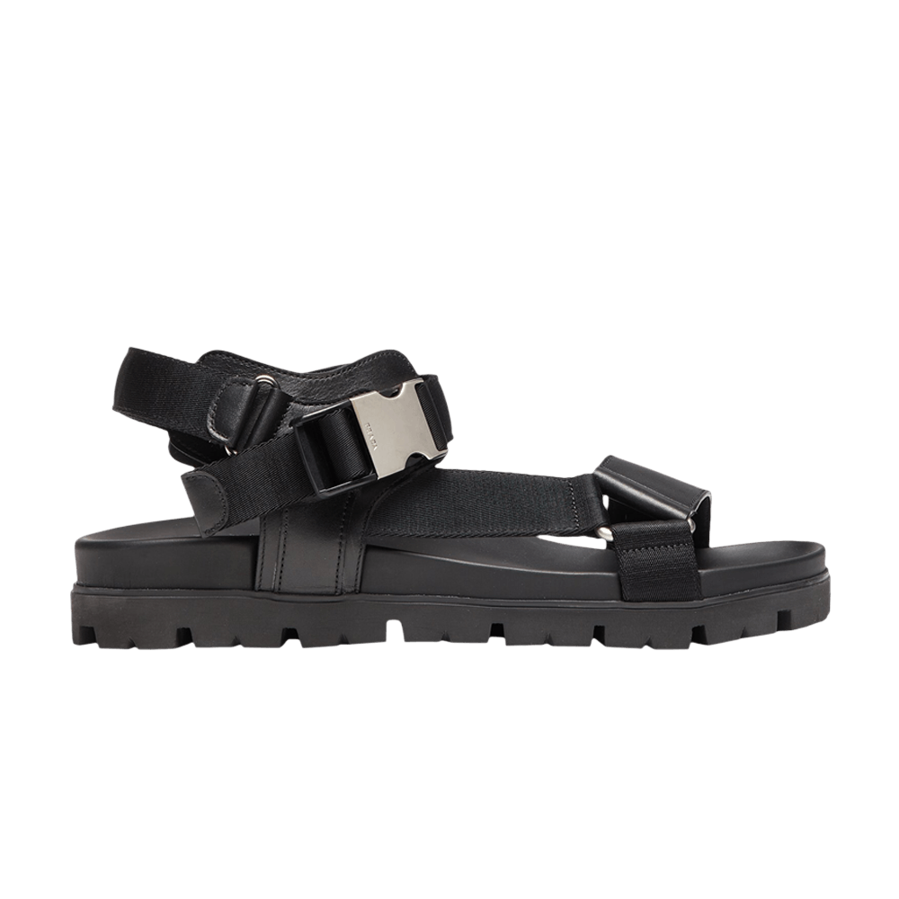 Сандалии Prada Sporty Leather and Nylon Tape Sandal 'Black'