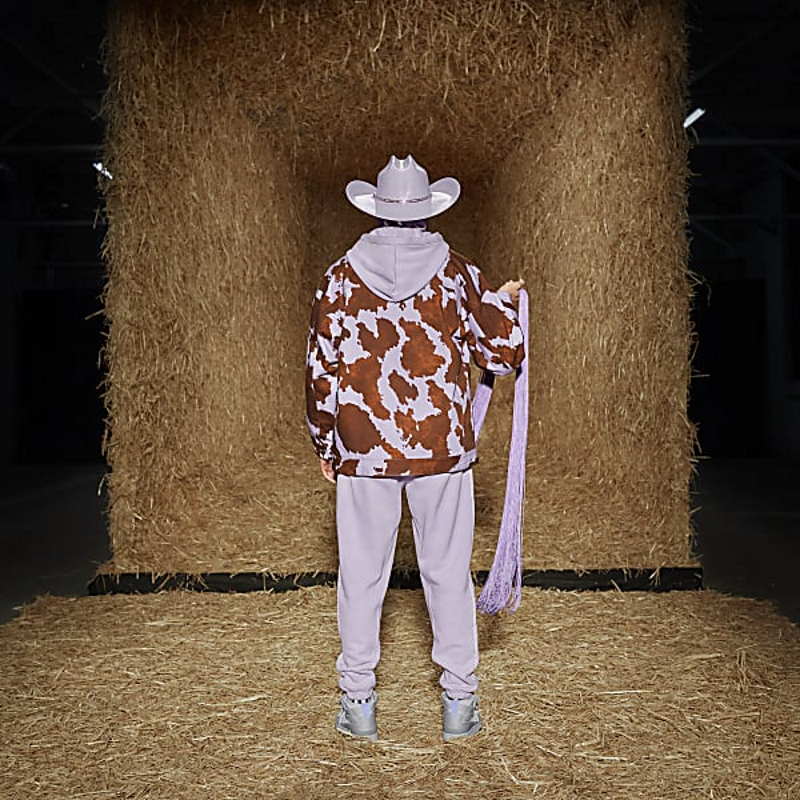 Куртка adidas Ivy Park Denim Cow-Print Jacket (All Gender) AOP Cow Hide/Purple Glow
