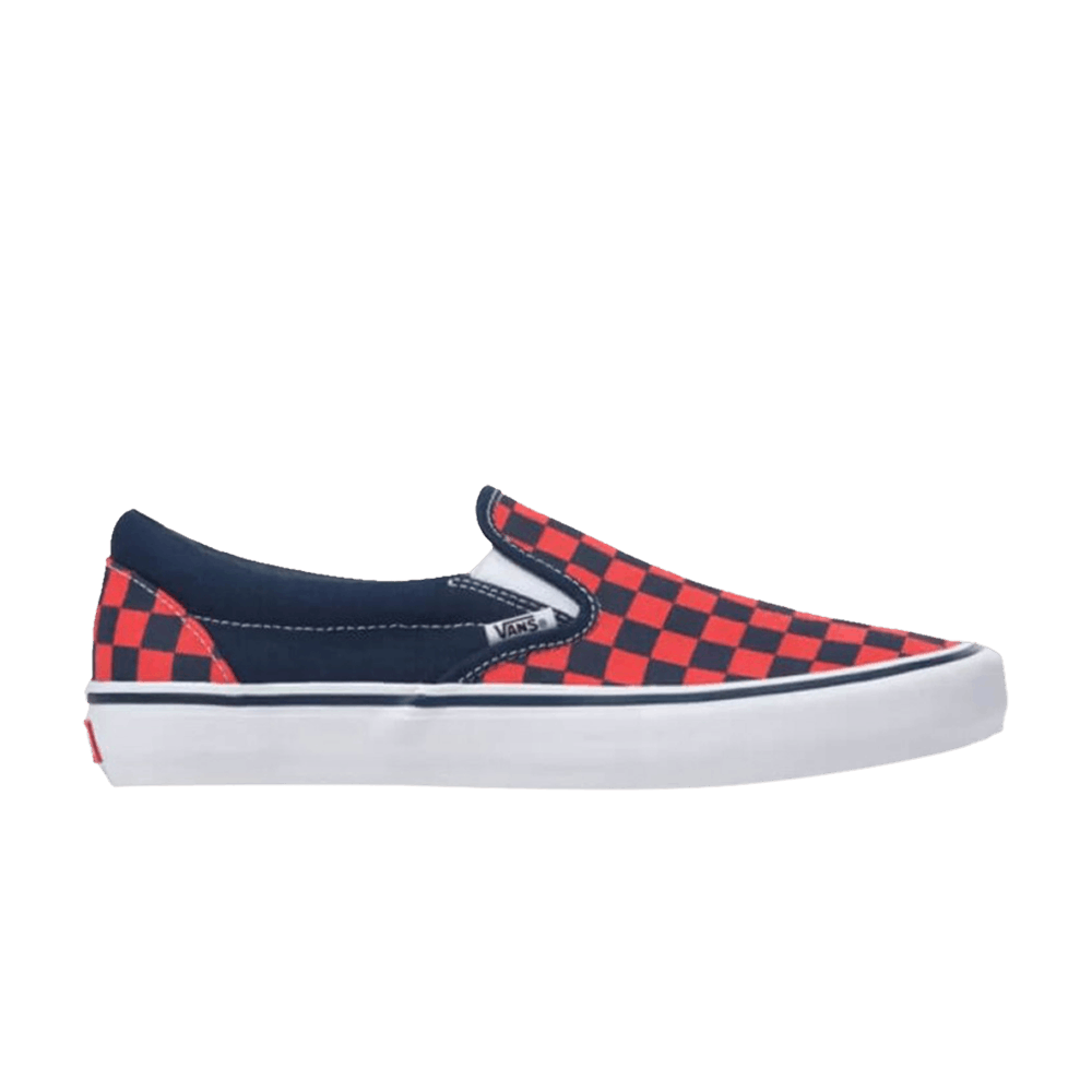 Кроссовки Vans Slip-On Pro 'Checkerboard - Navy Orange'