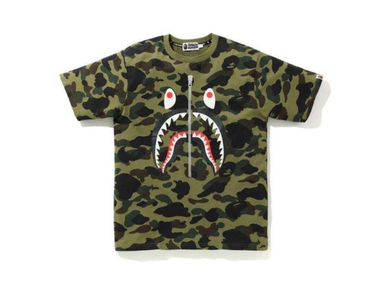 Футболка BAPE 1st Camo WGM Shark Tee Green