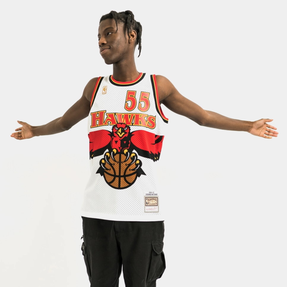 Баскетбольная джерси Mitchell & Ness Dikembe Mutombo Atlanta Hawks Hardwood Classics Throwback NBA Swingman Jersey
