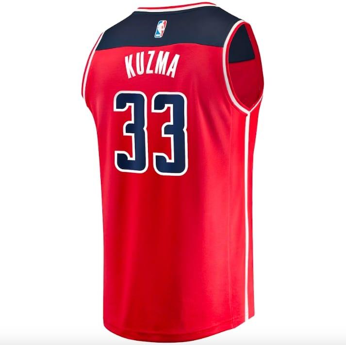 Баскетбольная джерси 2022-23 Washington Wizards #33 Kyle Kuzma Fast Break Icon Red Jersey