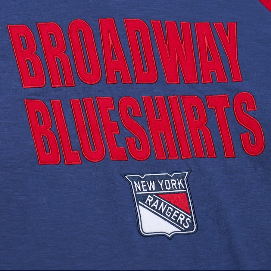 Лонгслив Mitchell & Ness Royal New York Rangers Vintage Logo Legendary Slub Long Sleeve T-Shirt