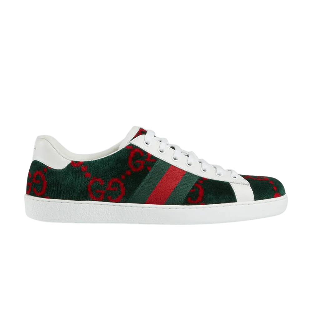 Krossovki-Gucci-Ace-GG-Terry-Cloth-Green