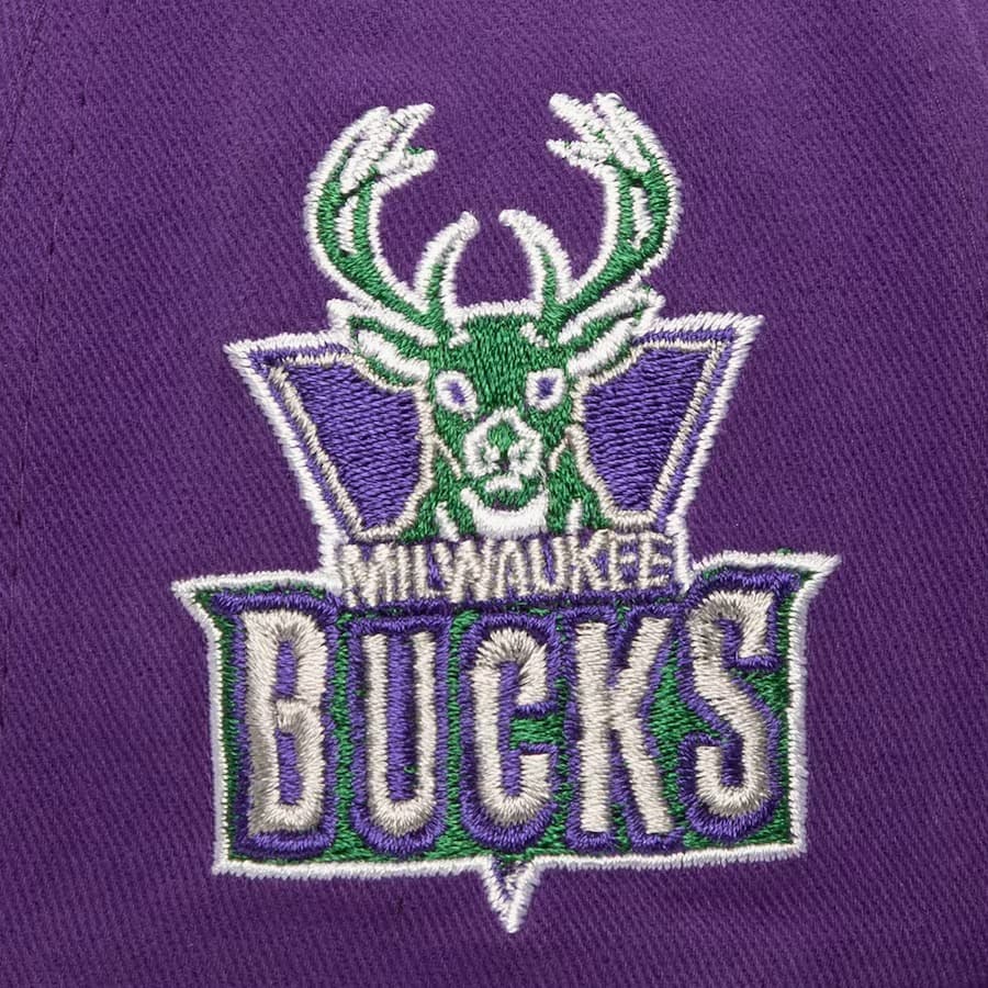Бейсболка Mitchell & Ness Purple Milwaukee Bucks Block Sweep Pro Adjustable Hat