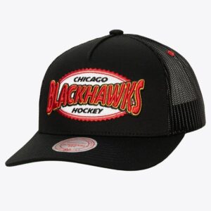 Mitchell-Ness-Black-Chicago-Blackhawks-Team-Seal-Trucker-Adjustable-Hat-300x300