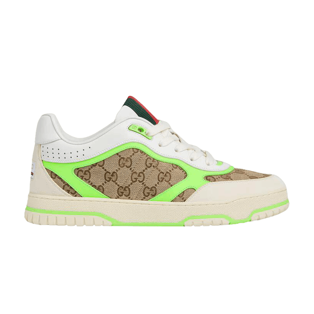 Кроссовки Gucci Re-Web Sneaker 'GG Canvas - Beige Fluorescent Green'