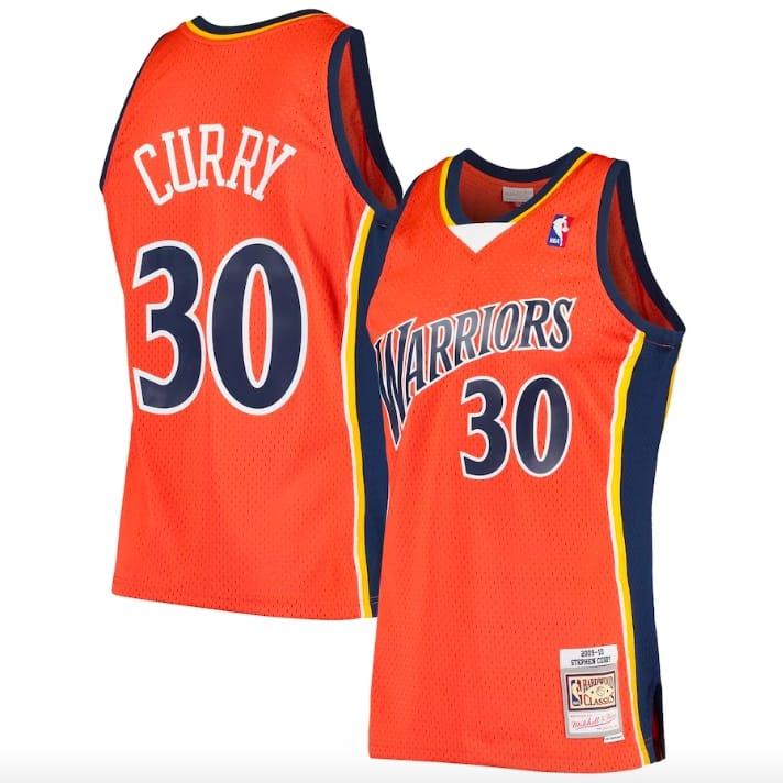 Баскетбольная джерси 2009-10 Golden State Warriors #30 Stephen Curry Mitchell & Ness Orange Jersey