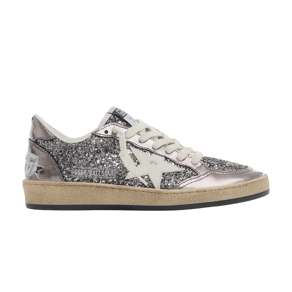 Krossovki-Golden-Goose-Wmns-Ball-Star-Glitter-Grey-Purple-White