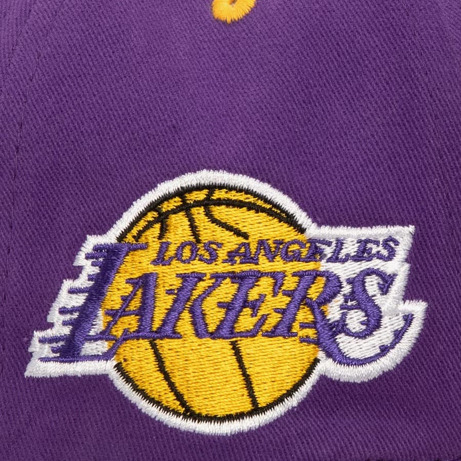 Бейсболка Mitchell & Ness Purple Los Angeles Lakers Block Sweep Pro Adjustable Hat