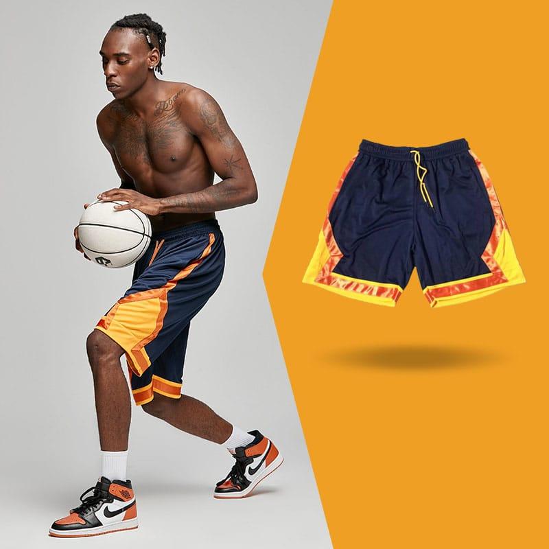 Баскетбольные шорты Ehot Red-Yellow Lines Black Shorts