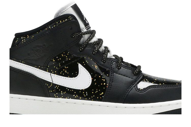 Кроссовки Air Jordan 1 Mid SE GS 'Black Glitter'