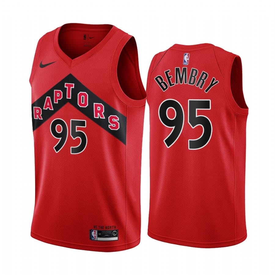 Баскетбольная джерси 2020-21 Toronto Raptors #95 De’Andre Bembry Icon Edition Red Swingman Jersey