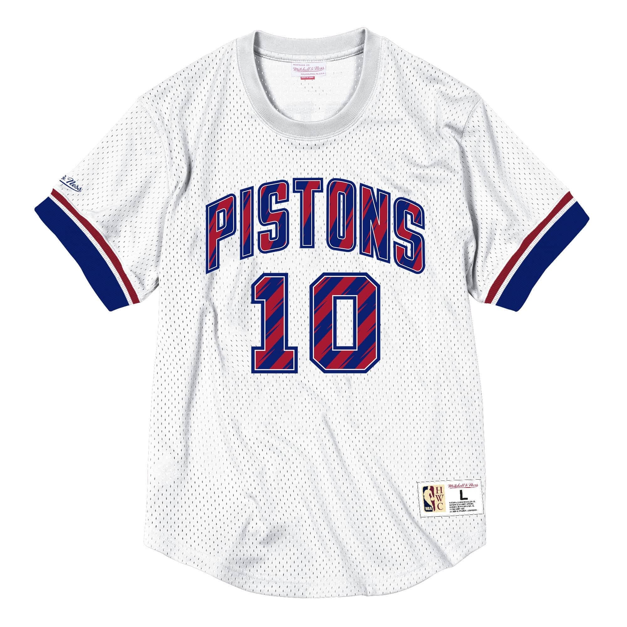 Футболка Mitchell & Ness Name & Number Mesh Crewneck Detroit Pistons Dennis Rodman T-Shirt