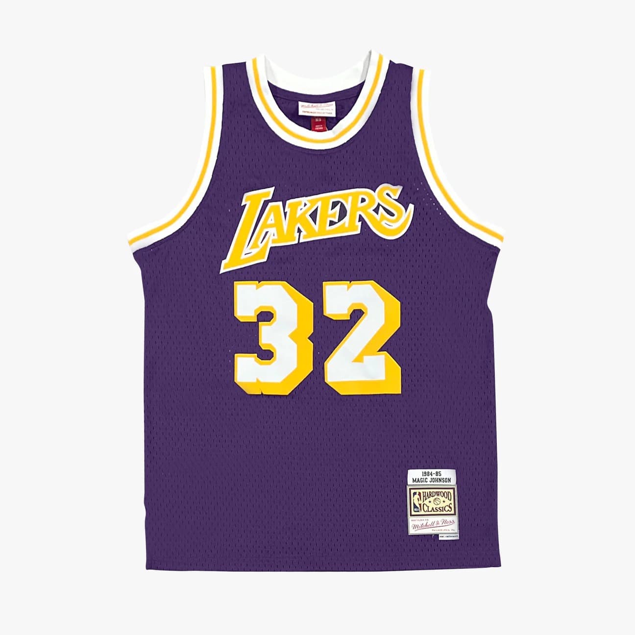 Баскетбольная джерси 1984-85 Los Angeles Lakers Magic Johnson #32 Youth Swingman Hardwood Classics Purple Jersey
