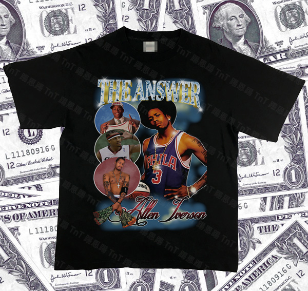Футболка Allen Iverson Hiphop Vintage Rap Tee Higher Brothers