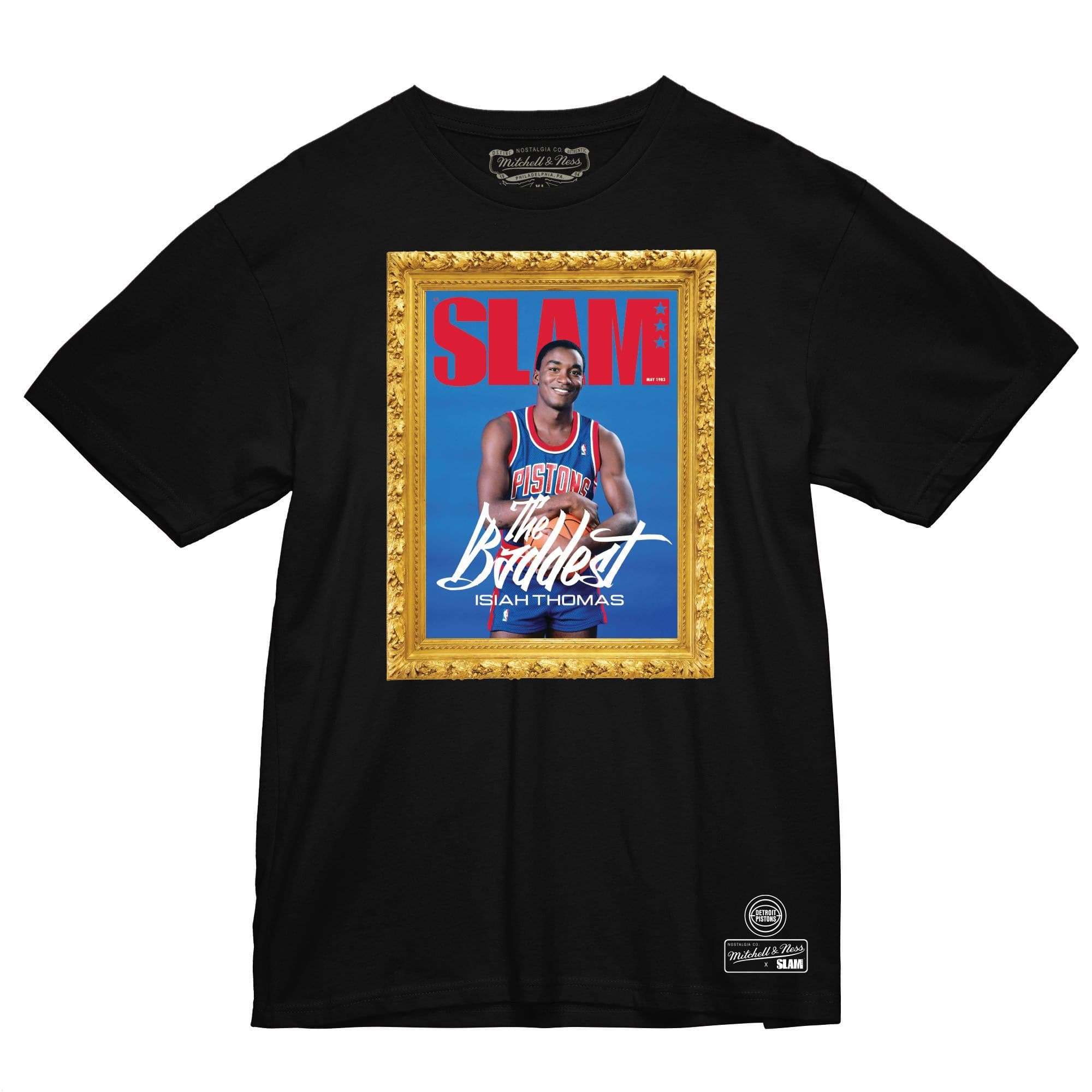 Футболка Mitchell & Ness SLAM Frame Tee Detroit Pistons Isiah Thomas Black T-Shirt