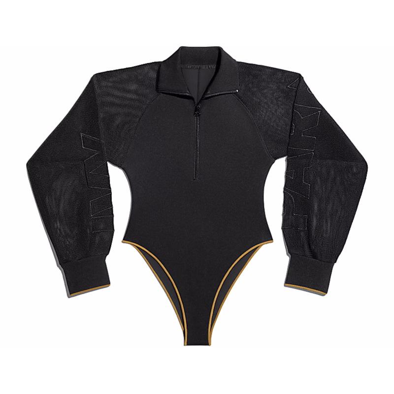 Боди adidas Ivy Park Mesh Sleeve Bodysuit (Plus Size) Black/Mesa