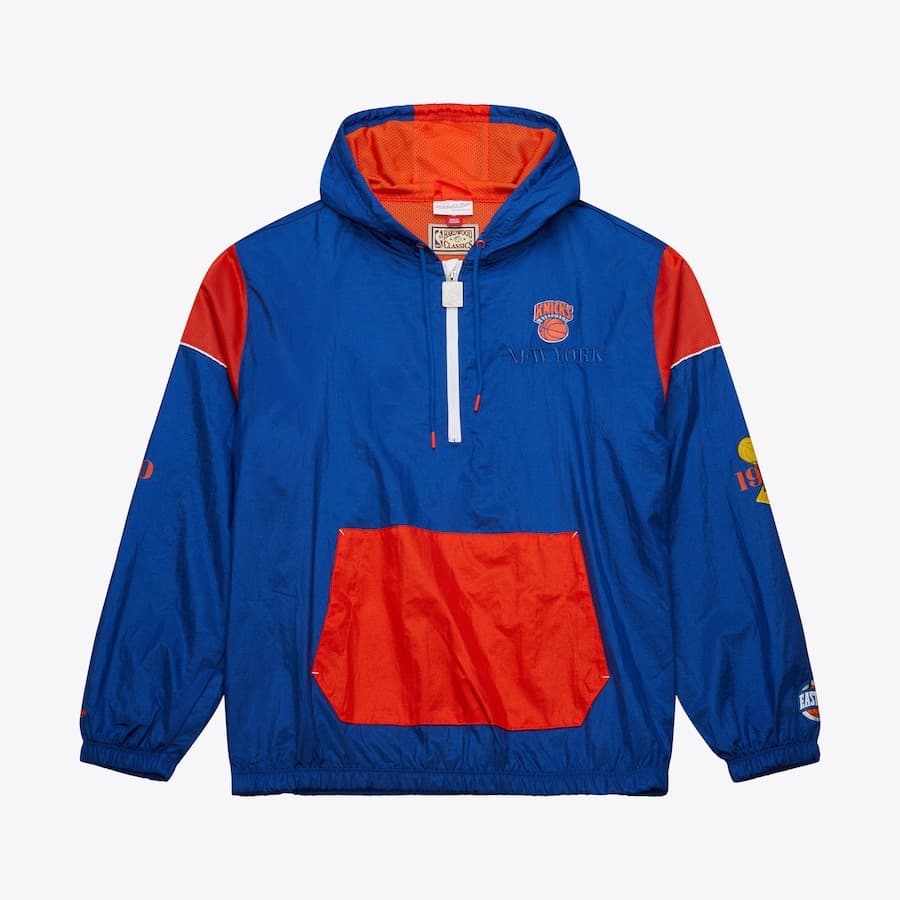 Анорак Mitchell & Ness Blue New York Knicks Team OG 3.0 Anorak Quarter-Zip Jacket