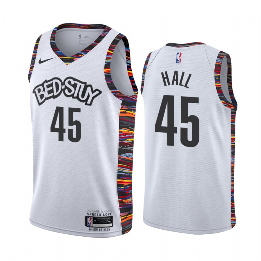 Баскетбольная джерси 2020-21 Brooklyn Nets #45 Donta Hall City Edition White Swingman Jersey