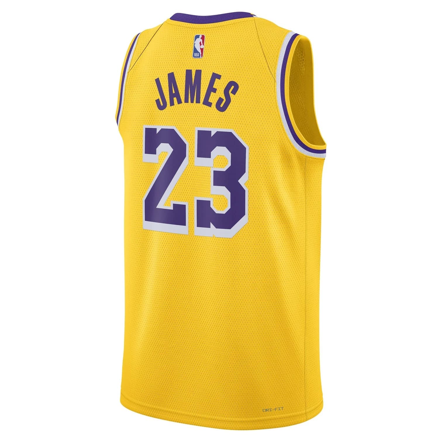 Баскетбольная джерси 2023-24 Los Angeles Lakers LeBron James #23 Swingman Icon Edition Yellow Jersey