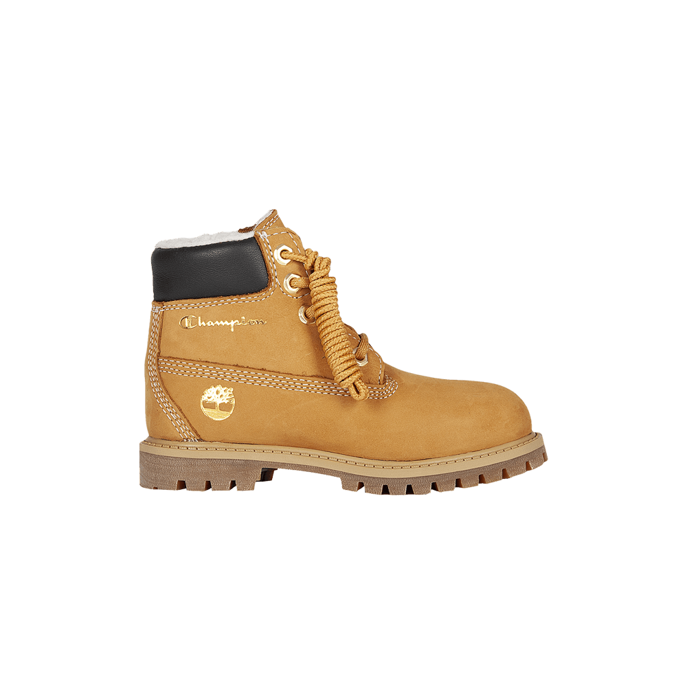 Кроссовки Champion x Timberland 6 Inch Boot Shearling Toddler 'Wheat'
