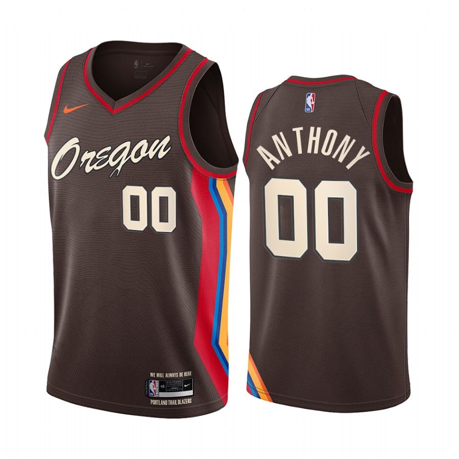 Баскетбольная джерси 2020-21 Portland Trail Blazers #00 Carmelo Anthony City Edition Chocolate Swingman Jersey