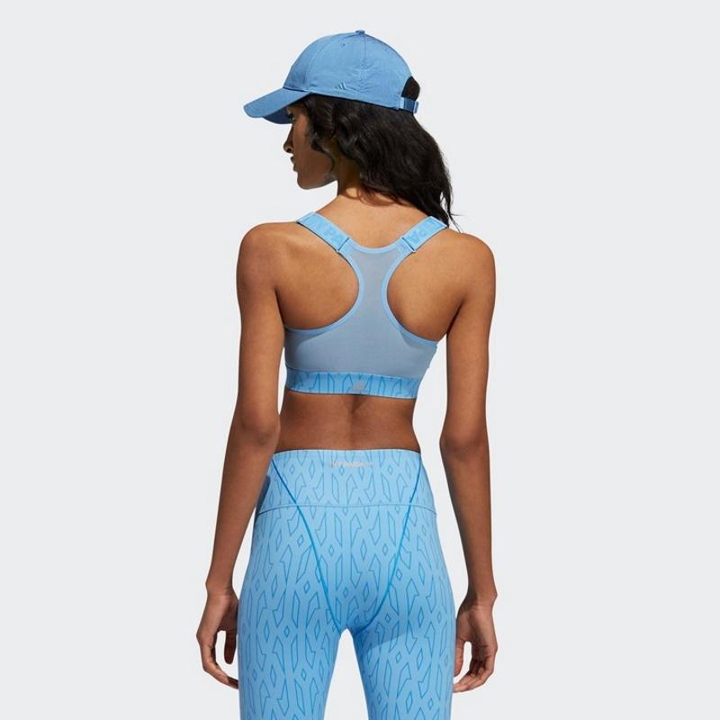 Спортивный топ adidas Ivy Park Medium-Support Monogram Cutout Bra Light Blue