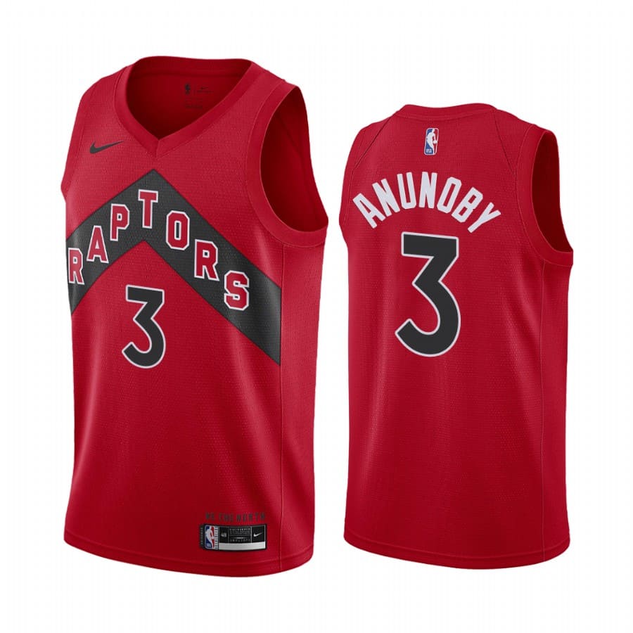 Баскетбольная джерси 2020-21 Toronto Raptors #3 OG Anunoby Icon Edition Red Swingman Jersey