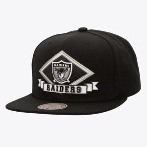 Mitchell-Ness-Black-Oakland-Raiders-Diamonds-Up-Snapback-Hat-300x300