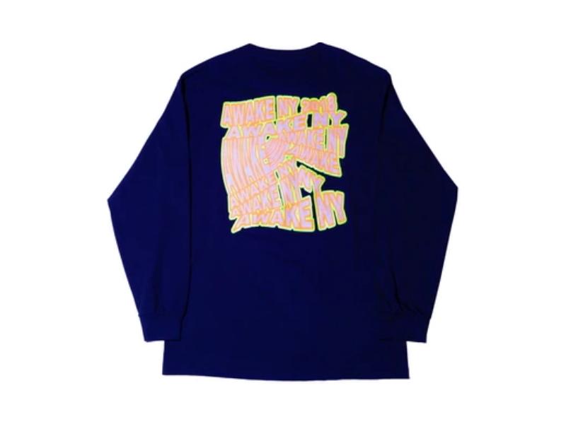 Футболка Awake Wave Logo L/S Tee Navy