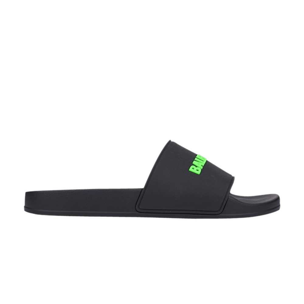Кроссовки Balenciaga Rubber Slides 'Black Fluo Green'