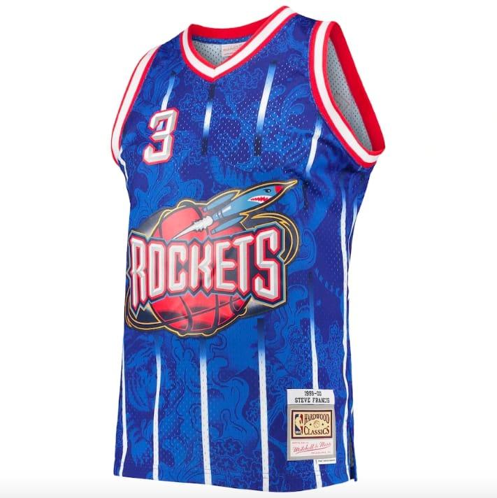 Баскетбольная джерси 1999-00 Houston Rockets #3 Steve Francis Mitchell & Ness Lunar New Year Blue Jersey