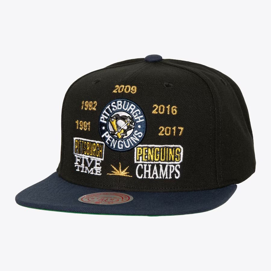 Бейсболка Mitchell & Ness Black Pittsburgh Penguins Champ Is Here Vintage Snapback Hat