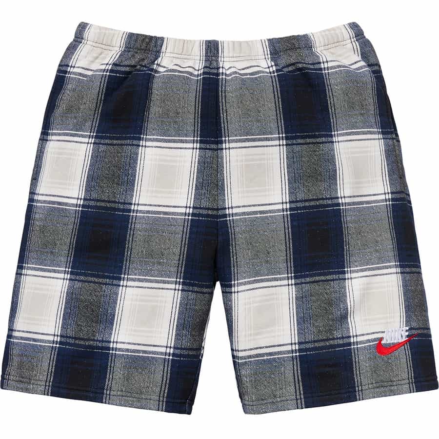 Спортивные шорты Supreme x Nike Plaid Sweatshort Navy