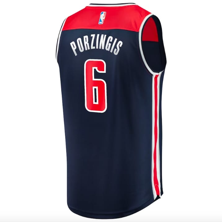 Баскетбольная джерси 2022-23 Washington Wizards #6 Kristaps Porzingis Fastbreak Statement Navy Jersey