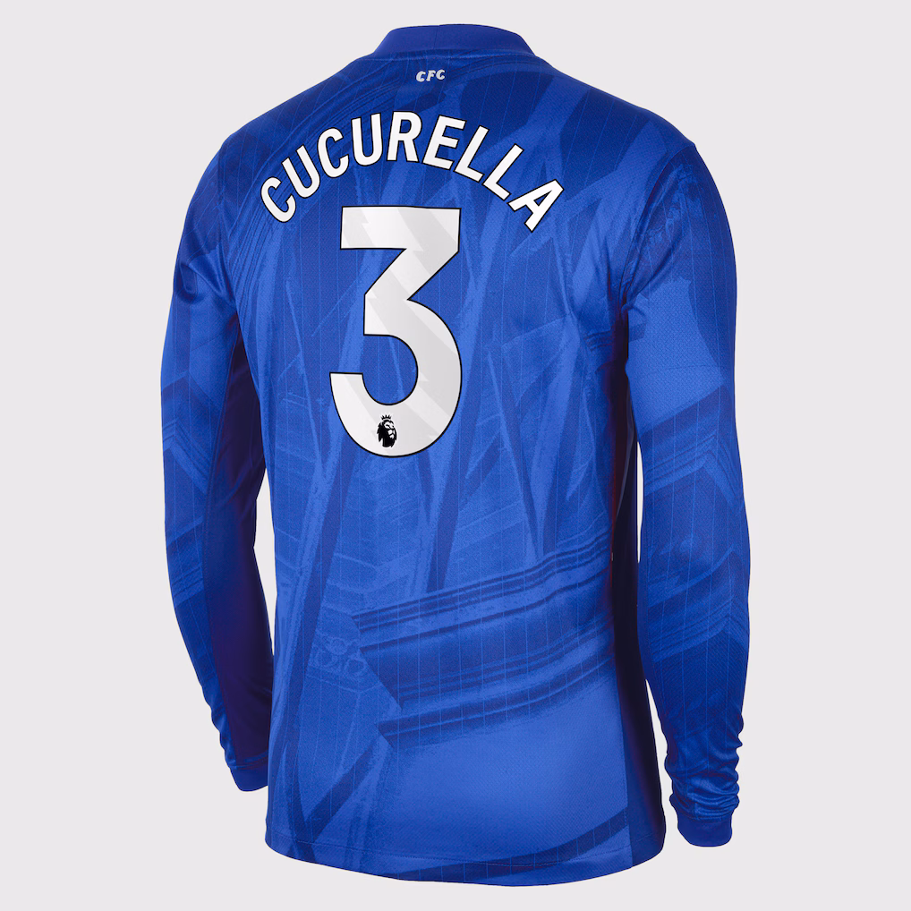 Футбольный лонгслив Chelsea Nike Home Stadium Long Sleeve Shirt 2025-26 with Cucurella 3