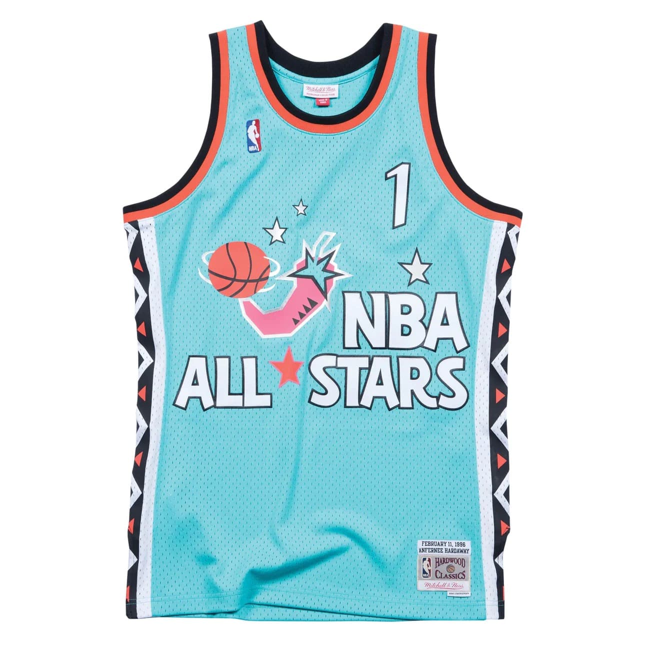 Баскетбольная джерси 1996 All Star Game Penny Hardaway #1 Swingman Hardwood Classics Teal Jersey