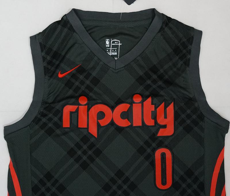 Баскетбольная джерси 2017-18 Damian Lillard Blazers #0 City Black