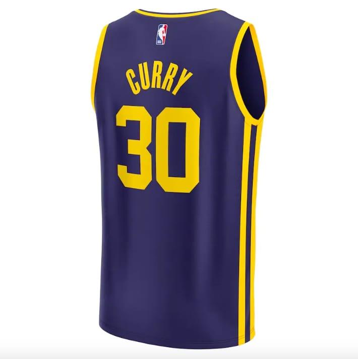 Баскетбольная джерси 2022-23 Golden State Warriors #30 Stephen Curry Fast Break Statement Navy Jersey