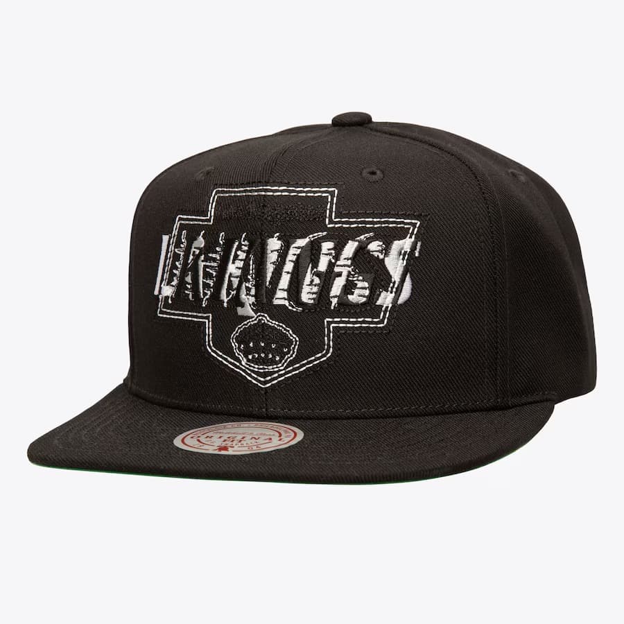 Бейсболка Mitchell & Ness Black Los Angeles Kings Double Up Snapback Hat