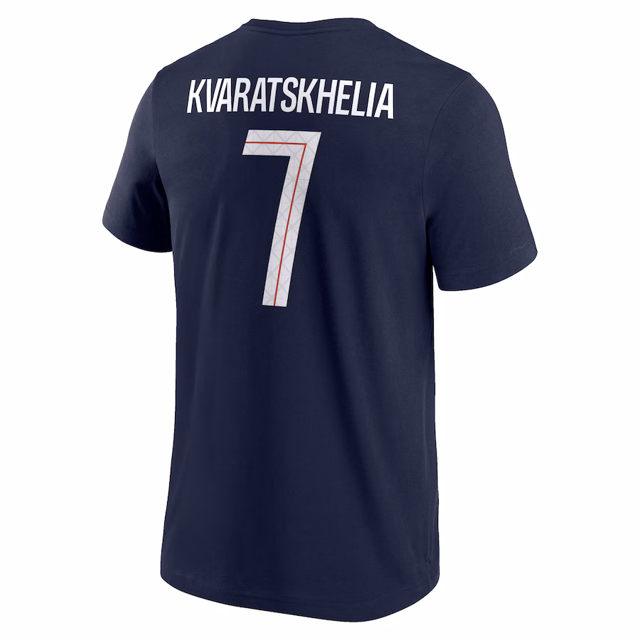 Футбольное джерси PSG Nike Kvaratskhelia 7 Graphic T-Shirt - Navy - Mens